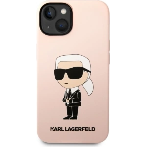 Etui Karl Lagerfeld KLHMP14MSNIKBCPApple iPhone 14 Plus / 15 Plus hardcase różowy/pink Silicone Ikonik Magsafe