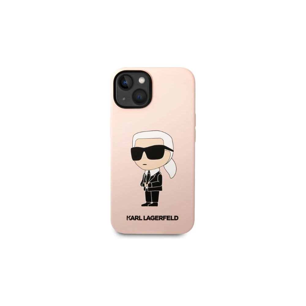 Etui Karl Lagerfeld KLHMP14MSNIKBCPApple iPhone 14 Plus / 15 Plus hardcase różowy/pink Silicone Ikonik Magsafe