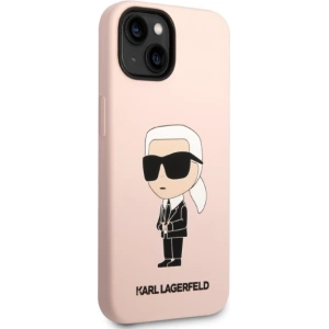 Etui Karl Lagerfeld KLHMP14MSNIKBCPApple iPhone 14 Plus / 15 Plus hardcase różowy/pink Silicone Ikonik Magsafe
