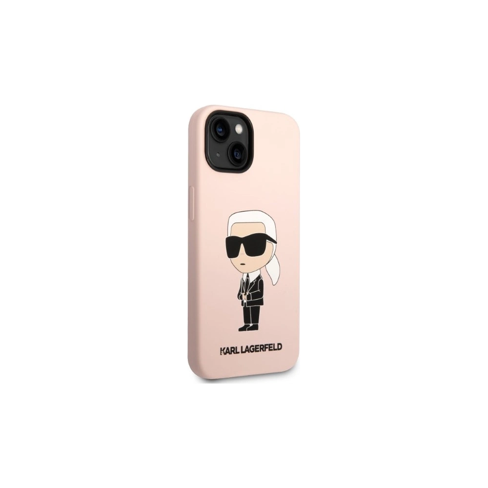 Etui Karl Lagerfeld KLHMP14MSNIKBCPApple iPhone 14 Plus / 15 Plus hardcase różowy/pink Silicone Ikonik Magsafe