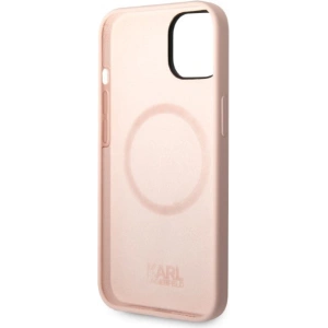 Etui Karl Lagerfeld KLHMP14MSNIKBCPApple iPhone 14 Plus / 15 Plus hardcase różowy/pink Silicone Ikonik Magsafe