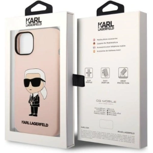 Etui Karl Lagerfeld KLHMP14MSNIKBCPApple iPhone 14 Plus / 15 Plus hardcase różowy/pink Silicone Ikonik Magsafe