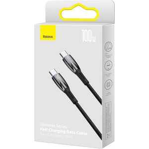 Kabel USB-C do USB-C Baseus Glimmer, 100W, 1m (czarny)