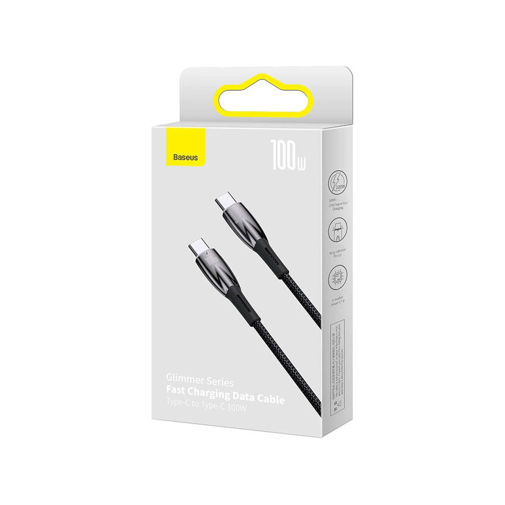 Kabel USB-C do USB-C Baseus Glimmer, 100W, 1m (czarny)