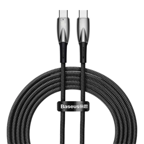 Kup Kabel USB-C do USB-C Baseus Glimmer, 100W, 2m (černý) - BSU3842 - {ean13} - Sklep Home Screen