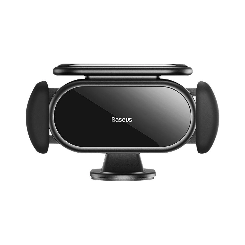 Uchwyt samochodowy elektryczny Baseus Steel Cannon Pro z ładowarką solarną (czarny)