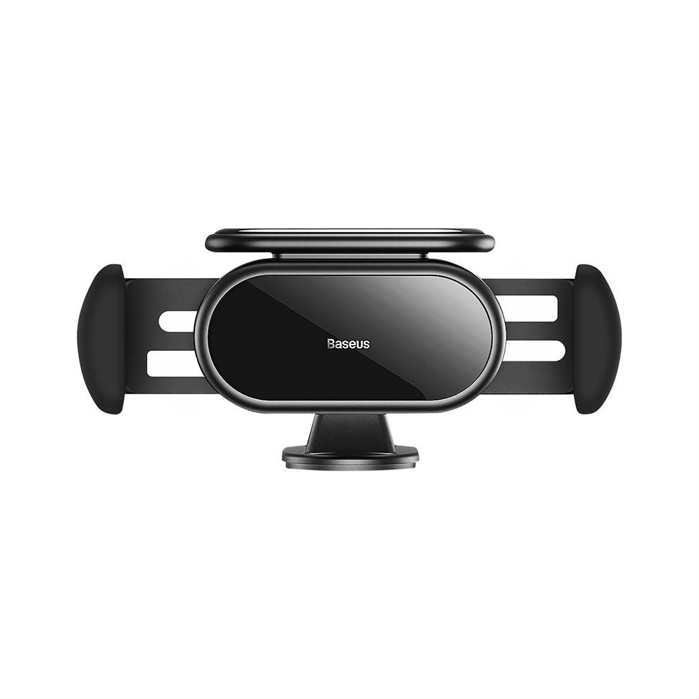 Uchwyt samochodowy elektryczny Baseus Steel Cannon Pro z ładowarką solarną (czarny)