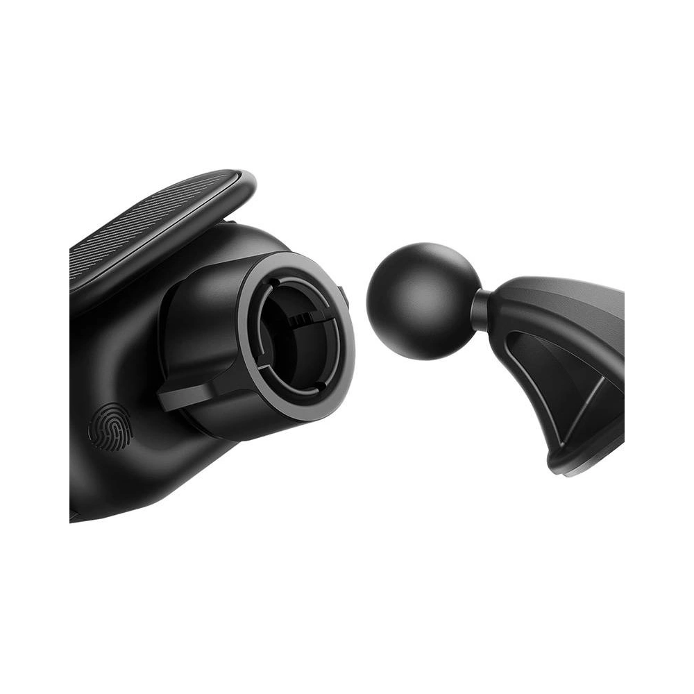 Uchwyt samochodowy elektryczny Baseus Steel Cannon Pro z ładowarką solarną (czarny)