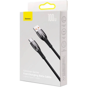 USB-C zu USB Kabel Baseus Glimmer, 100W, 1m (schwarz)
