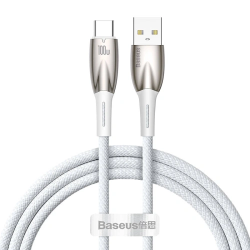 Kup Kabel USB la USB-C Baseus Glimmer, 100W, 1m (alb) - BSU3851 - {ean13} - Sklep Home Screen