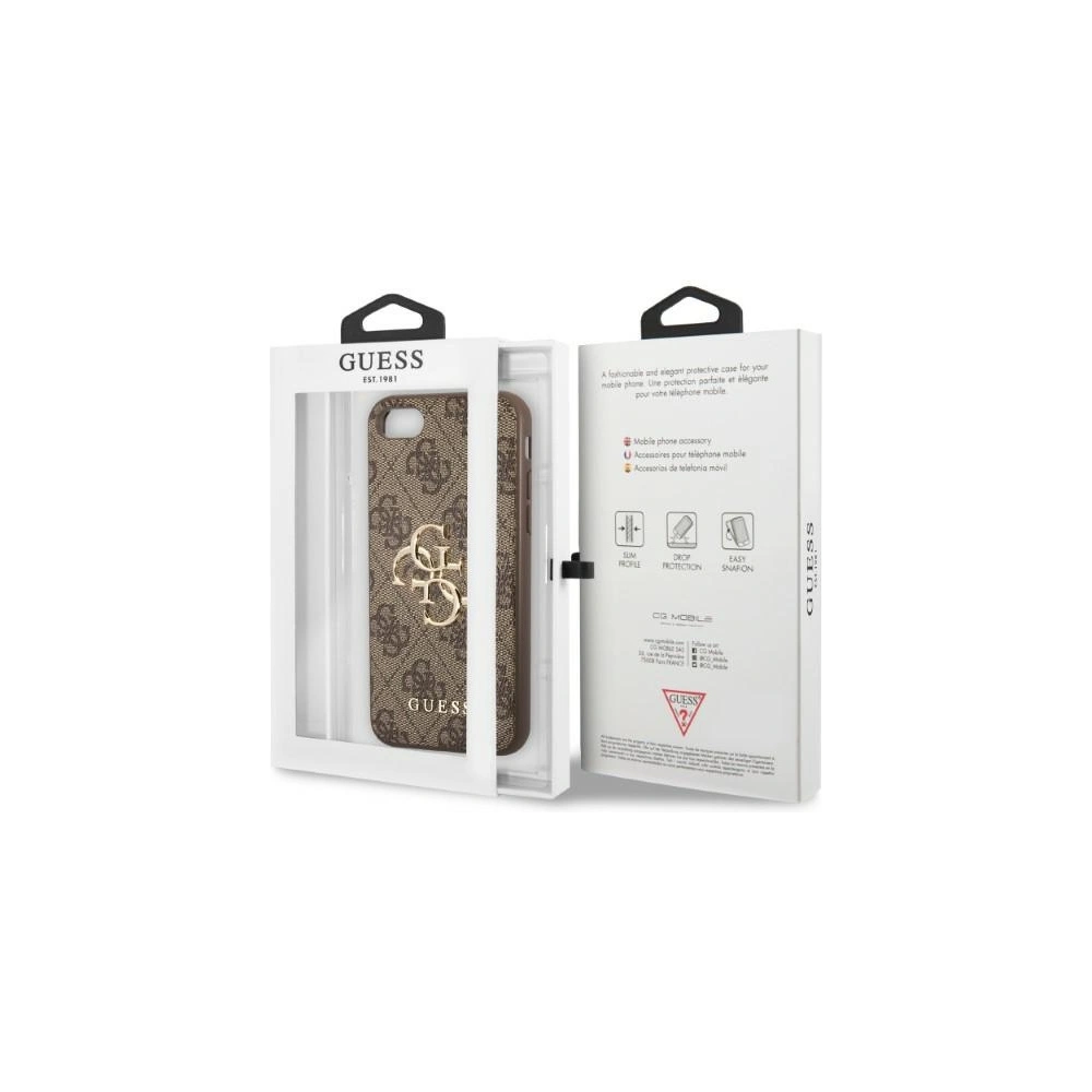 Etui Guess GUHCI84GMGBR Apple iPhone SE 2022/2020/8/7 brązowy/brown hardcase 4G Big Metal Logo