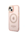 Kup Etui Guess GUHMP14SHTCMP Apple iPhone 14 różowy/pink hard case Gold Outline Translucent MagSafe - GUE2324 - {ean13} - Sklep Home Screen