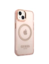 Kup Etui Guess GUHMP14SHTCMP Apple iPhone 14 różowy/pink hard case Gold Outline Translucent MagSafe - GUE2324 - {ean13} - Sklep Home Screen