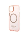 Kup Etui Guess GUHMP14SHTCMP Apple iPhone 14 różowy/pink hard case Gold Outline Translucent MagSafe - GUE2324 - {ean13} - Sklep Home Screen