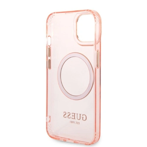 Kup Etui Guess GUHMP14SHTCMP Apple iPhone 14 różowy/pink hard case Gold Outline Translucent MagSafe - GUE2324 - {ean13} - Sklep Home Screen