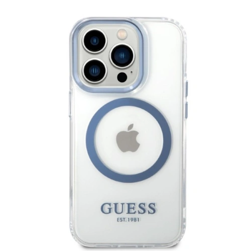 Kup Case Guess GUHMP14XHTRMB Apple iPhone 14 Pro Max blau/blaue Hartschale Metallrahmen Magsafe - GUE2325 - {ean13} - Sklep Home Screen