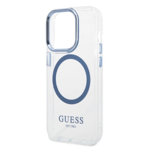 Kup Etui Guess GUHMP14XHTRMB Apple iPhone 14 Pro Max niebieski/blue hard case Metal Outline Magsafe - GUE2325 - {ean13} - Sklep Home Screen