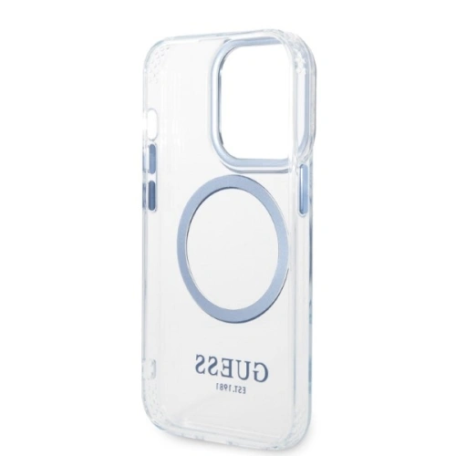 Kup Etui Guess GUHMP14XHTRMB Apple iPhone 14 Pro Max niebieski/blue hard case Metal Outline Magsafe - GUE2325 - {ean13} - Sklep Home Screen