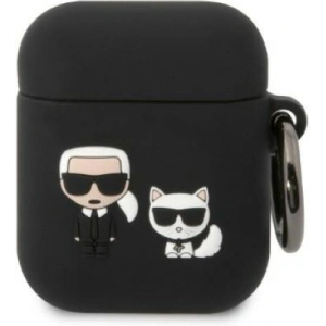 Kup Etui Karl Lagerfeld KLACA2SILKCK Apple AirPods 2/1 cover czarny/black Silicone Karl & Choupette - KLD1345 - {ean13} - Sklep Home Screen