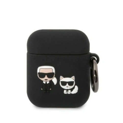 Kup Etui Karl Lagerfeld KLACA2SILKCK Apple AirPods 2/1 cover negru/black Silicon Karl & Choupette - KLD1345 - {ean13} - Sklep Home Screen