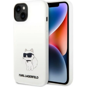 Etui Karl Lagerfeld KLHMP14MSNCHBCHApple iPhone 14 Plus / 15 Plus hardcase biały/white Silicone Choupette MagSafe
