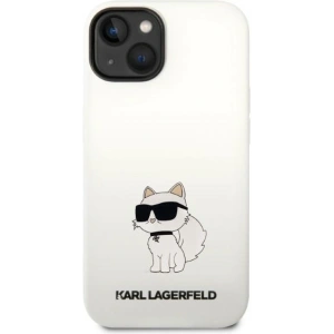 Etui Karl Lagerfeld KLHMP14MSNCHBCHApple iPhone 14 Plus / 15 Plus hardcase biały/white Silicone Choupette MagSafe