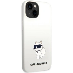 Etui Karl Lagerfeld KLHMP14MSNCHBCHApple iPhone 14 Plus / 15 Plus hardcase biały/white Silicone Choupette MagSafe