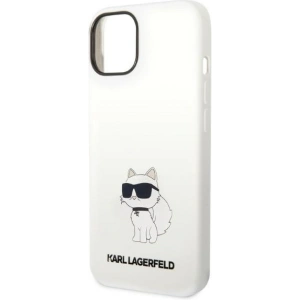 Etui Karl Lagerfeld KLHMP14MSNCHBCHApple iPhone 14 Plus / 15 Plus hardcase biały/white Silicone Choupette MagSafe
