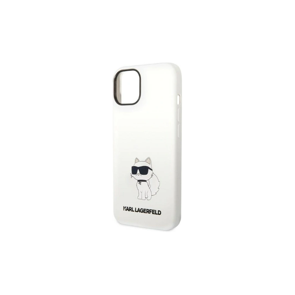 Etui Karl Lagerfeld KLHMP14MSNCHBCHApple iPhone 14 Plus / 15 Plus hardcase biały/white Silicone Choupette MagSafe