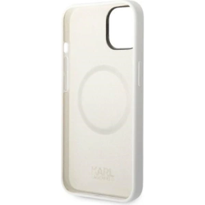 Etui Karl Lagerfeld KLHMP14MSNCHBCHApple iPhone 14 Plus / 15 Plus hardcase biały/white Silicone Choupette MagSafe