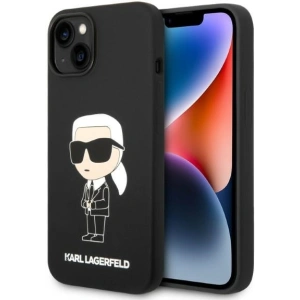 Etui Karl Lagerfeld KLHMP14MSNIKBCKApple iPhone 14 Plus / 15 Plus hardcase czarny/black Silicone Ikonik Magsafe