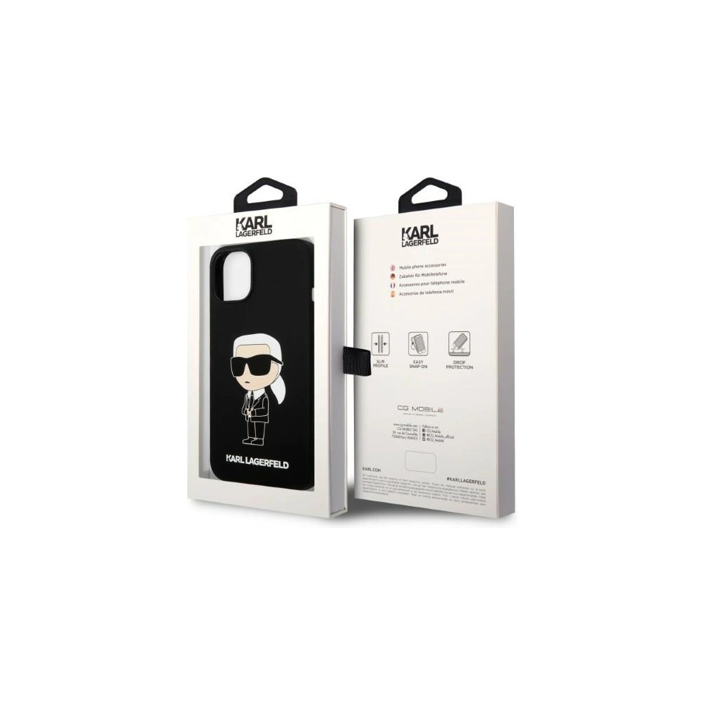 Etui Karl Lagerfeld KLHMP14MSNIKBCKApple iPhone 14 Plus / 15 Plus hardcase czarny/black Silicone Ikonik Magsafe