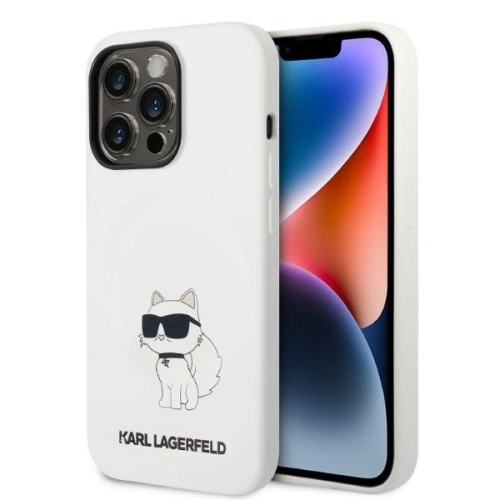 Kup Etui Karl Lagerfeld KLHMP14XSNCHBCH Apple iPhone 14 Pro Max hardcase biały/white Silicone Choupette MagSafe - KLD1354 - {ean13} - Sklep Home Screen