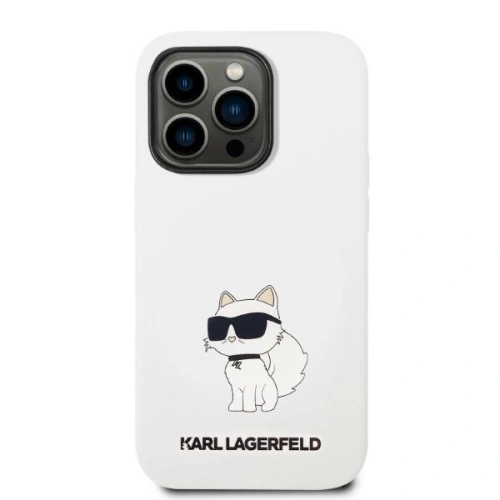 Kup Etui Karl Lagerfeld KLHMP14XSNCHBCH Apple iPhone 14 Pro Max hardcase biały/white Silicone Choupette MagSafe - KLD1354 - {ean13} - Sklep Home Screen