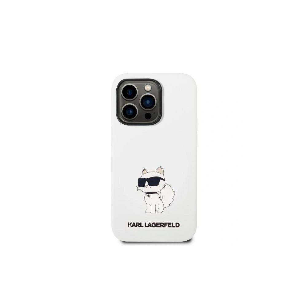 Etui Karl Lagerfeld KLHMP14XSNCHBCH Apple iPhone 14 Pro Max hardcase biały/white Silicone Choupette MagSafe