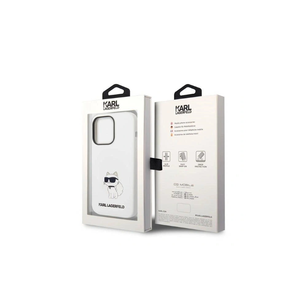 Etui Karl Lagerfeld KLHMP14XSNCHBCH Apple iPhone 14 Pro Max hardcase biały/white Silicone Choupette MagSafe