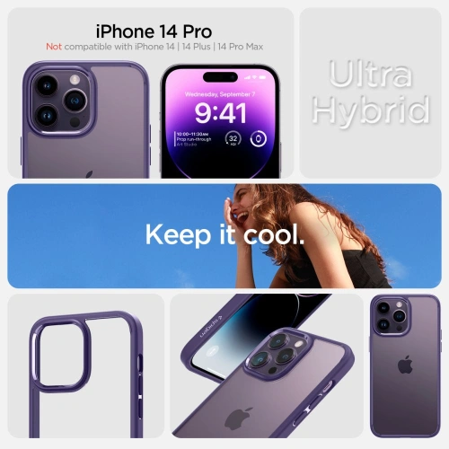 Kup Etui Spigen Ultra Hybrid Apple iPhone 14 Pro Sötétlila - SPN2593 - {ean13} - Sklep Home Screen