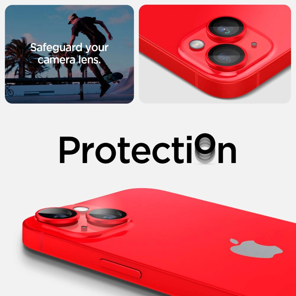 Szkło hartowane na aparat Spigen Optik.tr Camera Protector Apple iPhone 14/14 Plus Red [2 PACK]