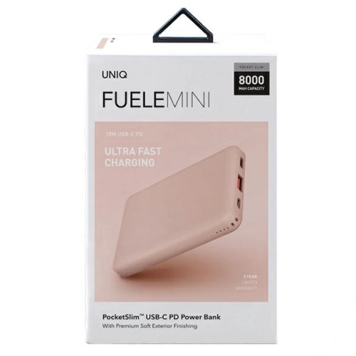Kup Powerbank UNIQ Fuele mini 8000mAh USB-C 18W PD Fast charge różowy/pink - UNIQ844 - {ean13} - Sklep Home Screen