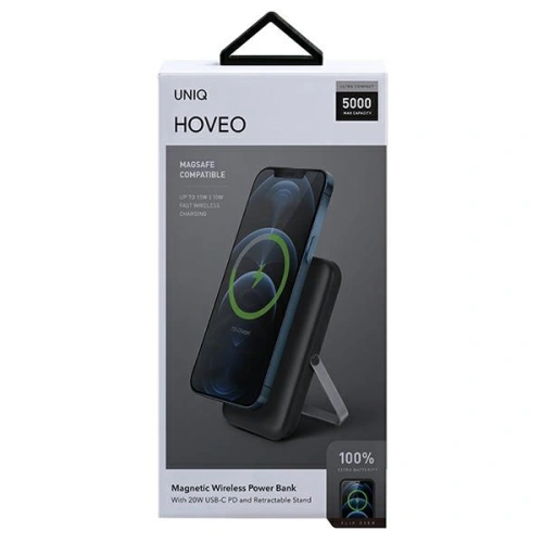 Kup Powerbank UNIQ Hoveo 5000mAh USB-C 20W PD Gyors töltés Vezeték nélküli Magnetic szürke/charcoal grey - UNIQ846 - {ean13} - Sklep Home Screen