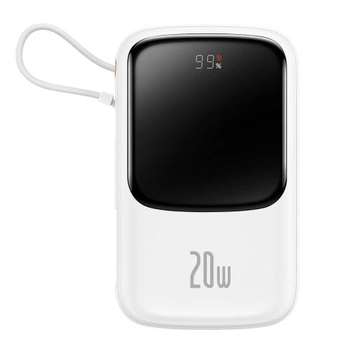 Kup Powerbank Baseus Qpow Digital Display 10000mAh 20W QC/PD/SCP/FCP + weißes Lightning-Kabel - BSU3860 - {ean13} - Sklep Home Screen