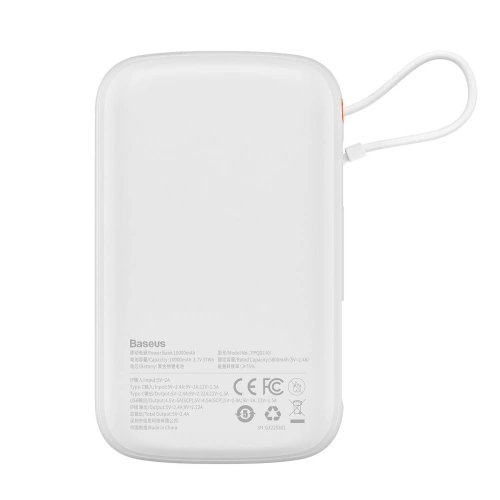 Kup Powerbank Baseus Qpow Display Digital 10000mAh 20W QC/PD/SCP/FCP + cablu Lightning alb - BSU3860 - {ean13} - Sklep Home Screen