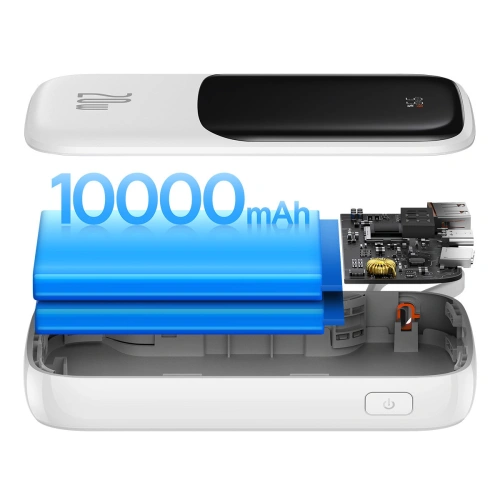 Kup Powerbank Baseus Qpow Display Digital 10000mAh 20W QC/PD/SCP/FCP + cablu Lightning alb - BSU3860 - {ean13} - Sklep Home Screen