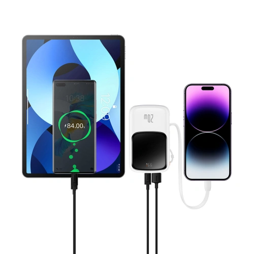 Kup Powerbank Baseus Qpow Digital Display 10000mAh 20W QC/PD/SCP/FCP + weißes Lightning-Kabel - BSU3860 - {ean13} - Sklep Home Screen