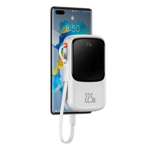 Kup Powerbank Baseus Qpow Digital Display 10000mAh 22,5W QC/PD/SCP/FCP + USB-C Kabel weiß - BSU3862 - {ean13} - Sklep Home Screen