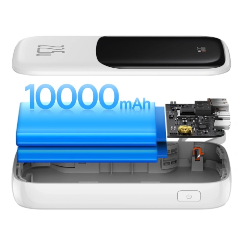 Kup Powerbank Baseus Qpow Display Digital 10000mAh 22,5W QC/PD/SCP/FCP + cablu USB-C alb - BSU3862 - {ean13} - Sklep Home Screen