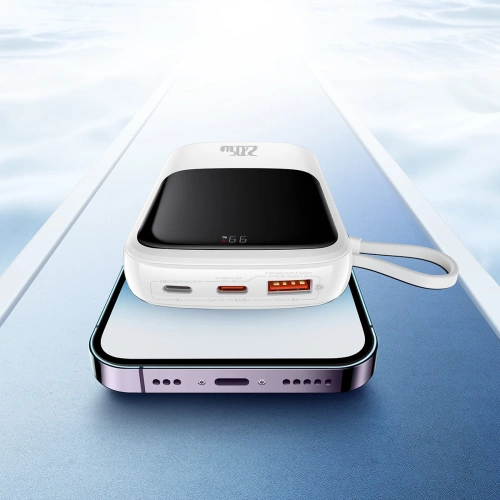 Kup Powerbank Baseus Qpow Display Digital 10000mAh 22,5W QC/PD/SCP/FCP + cablu USB-C alb - BSU3862 - {ean13} - Sklep Home Screen