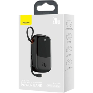 Powerbank Baseus Qpow Digital Display 20000mAh 20W QC/PD/SCP/FCP + kabel Lightning czarny