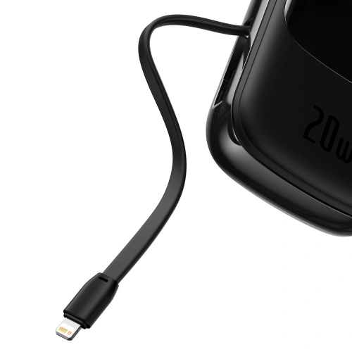 Buy Baseus Qpow Digital Display power bank with fast charging 20000mAh 20W QC/PD/SCP/FCP with built-in Lightning cable black - BSU3863 - {ean13} - Home Screen Store Europe