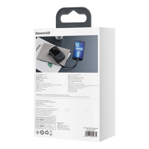 Kup Powerbank Baseus Qpow Digital Display 20000mAh 20W QC/PD/SCP/FCP + kabel Lightning černý - BSU3863 - {ean13} - Sklep Home Screen